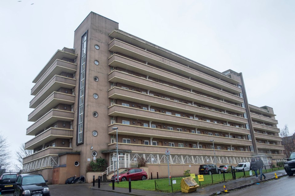 Crathie Court apartment building in Glasgow, Scotland.