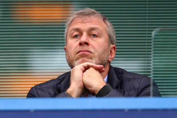Roman Abramovich at a Chelsea soccer match.