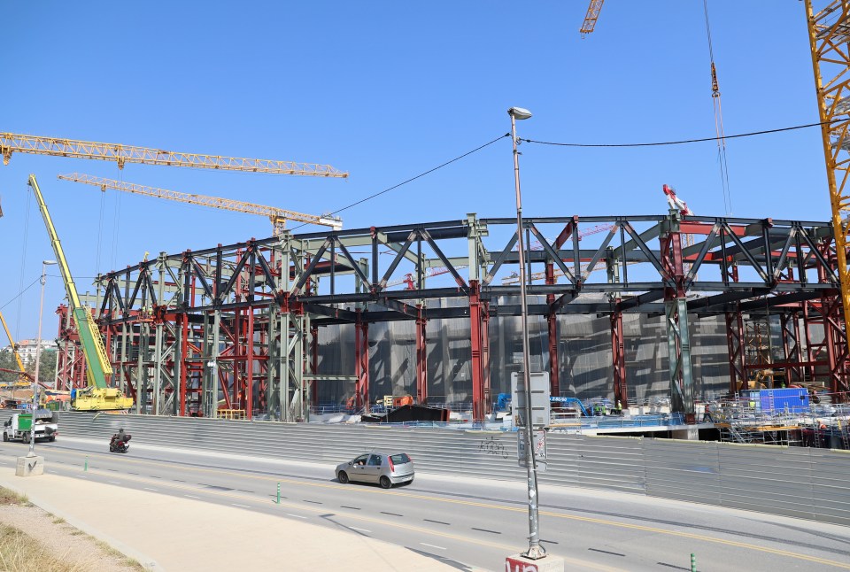 Construction of Spotify Camp Nou stadium in Barcelona.