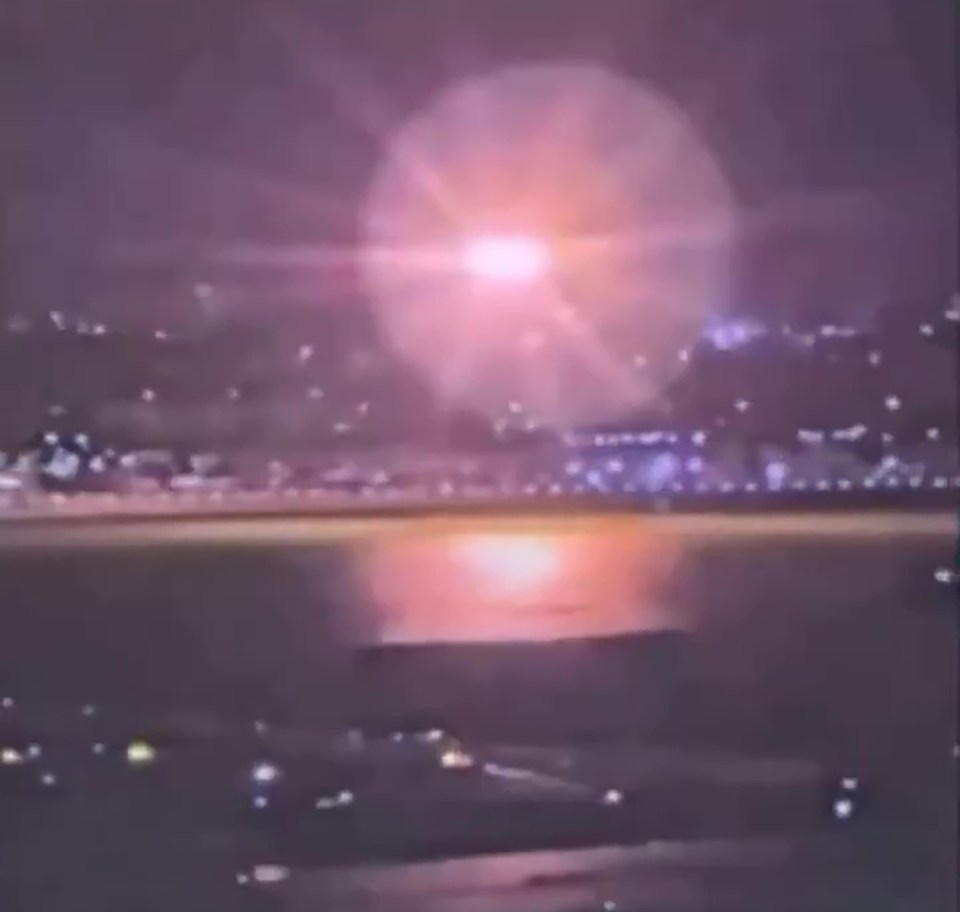 Screengrab of a plane and helicopter crash.