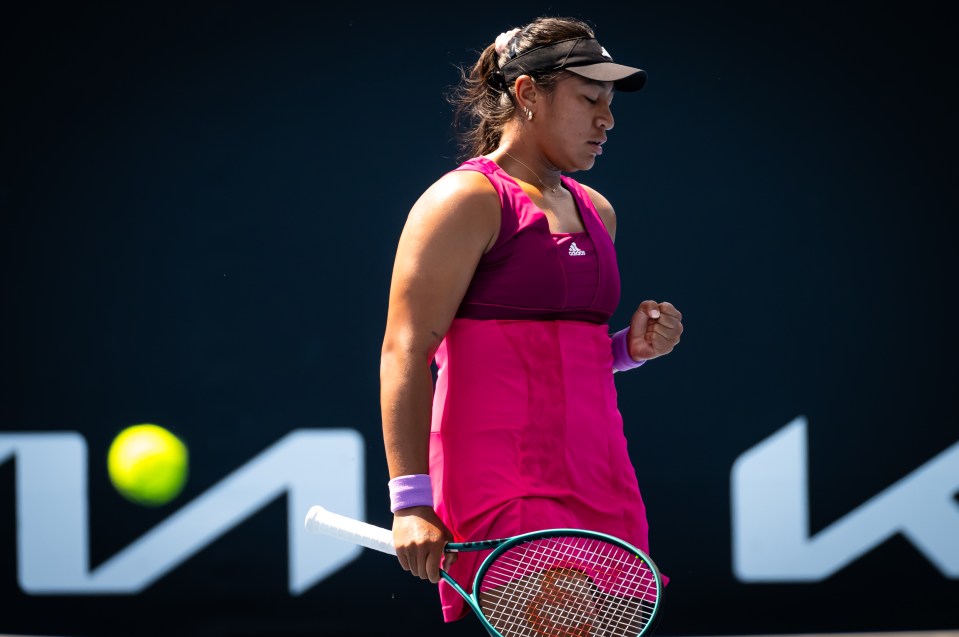 Destanee Aiava of Australia playing tennis.