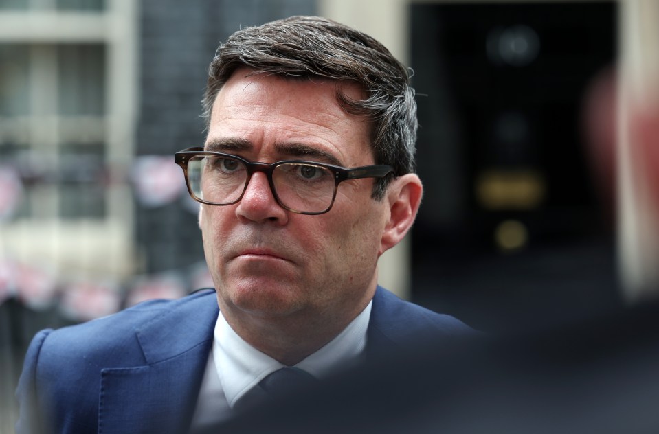 Andy Burnham, Mayor of Greater Manchester, leaving a meeting with the British Prime Minister.