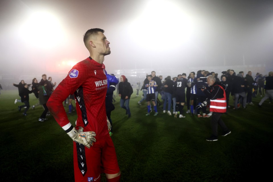 Disappointed soccer goalkeeper Andries Noppert after a match.