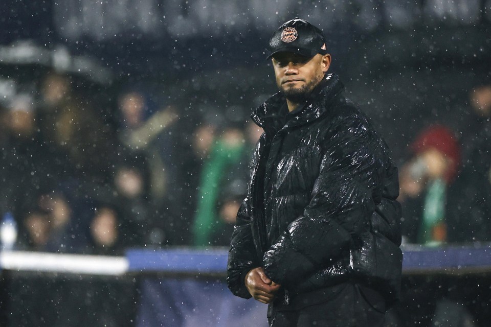 Vincent Kompany, Bayern Munich coach, at a soccer match.