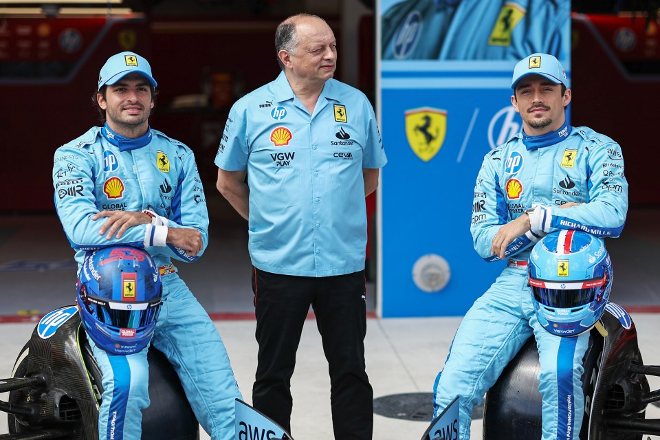 Ferrari team members and drivers.