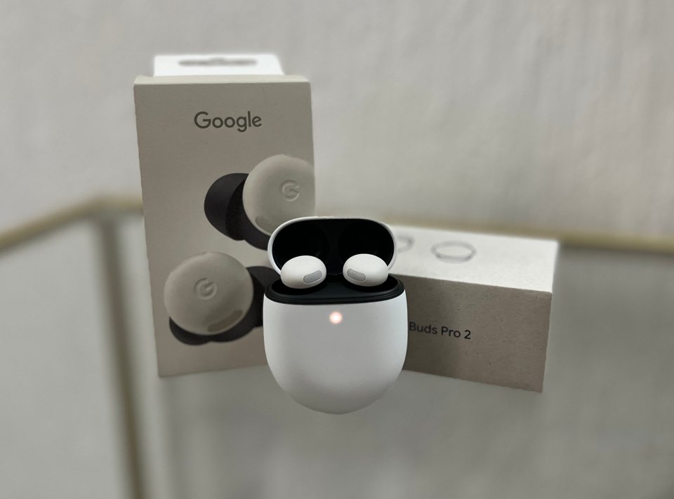 Google Pixel Buds Pro 2 in charging case.
