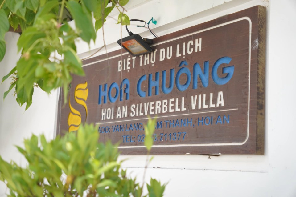 Hoi An Silverbell Villa sign.