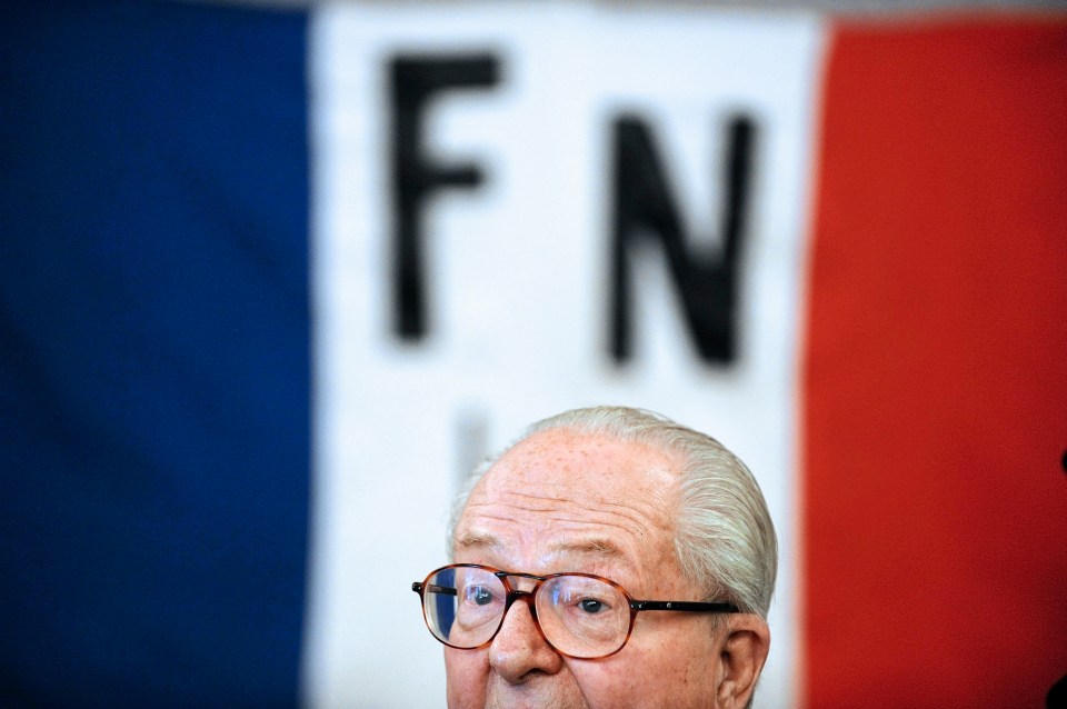 Close-up of Jean-Marie Le Pen.