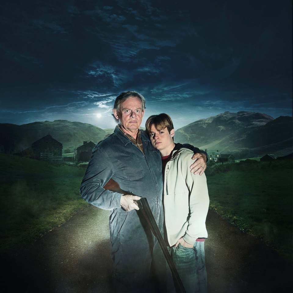 Martin Clunes and Louis Ashbourne Serkis in a nighttime scene from Buffalo.
