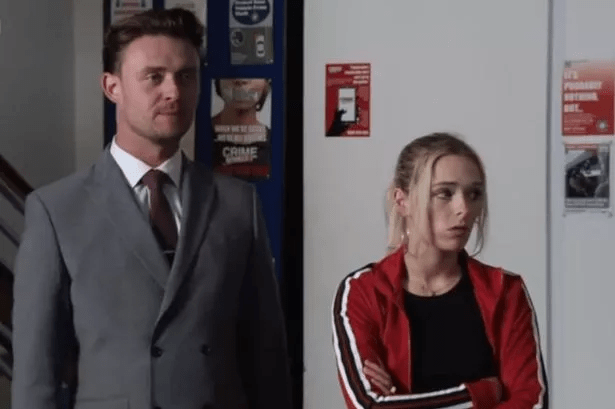 Joel Deering and Lauren Bolton in Coronation Street.