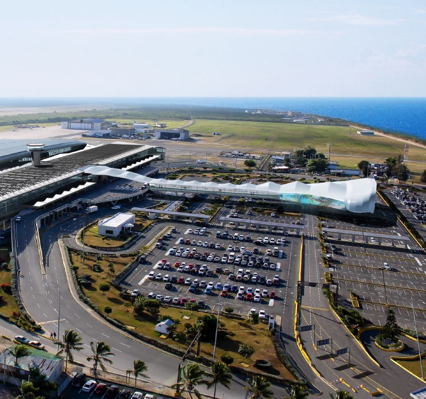 Aerial illustration of Las Americas International Airport renovation plans.