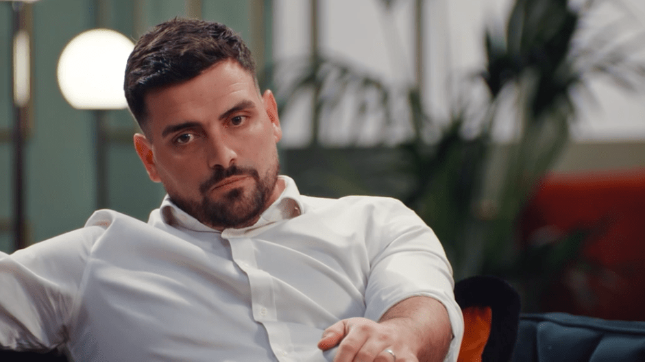 Caspar from Married at First Sight UK appearing upset.