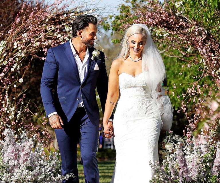 Elizabeth Sobinoff and Seb Guilhaus on their wedding day.