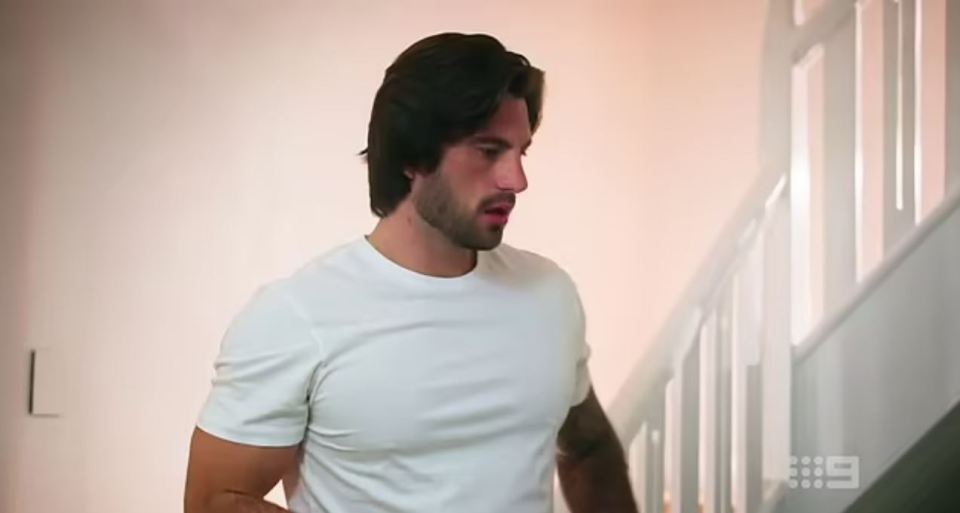 Eliot Donovan, from Married At First Sight, looking upset.