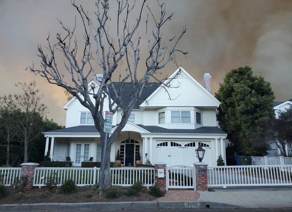 John Goodman's Pacific Palisades home during a wildfire.