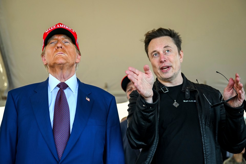 Donald Trump and Elon Musk at a SpaceX launch.