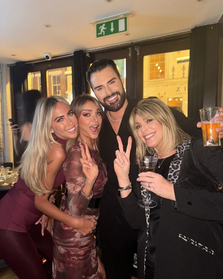 Ruth Langsford, Rylan Clark, and Lizzie Cundy on a night out.
