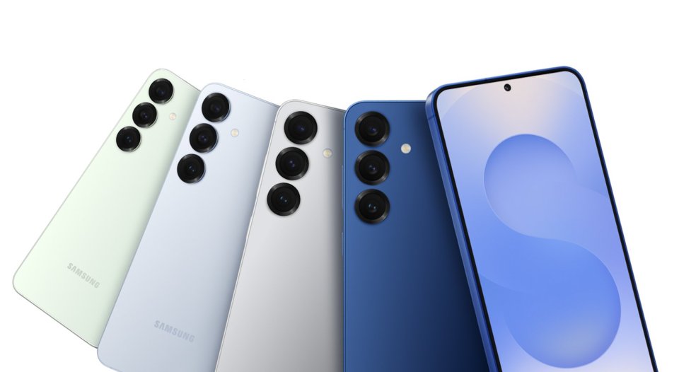 Samsung Galaxy S25 in multiple colors.