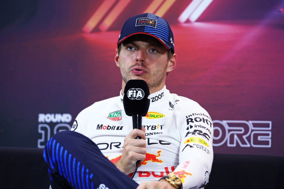Max Verstappen at a press conference.