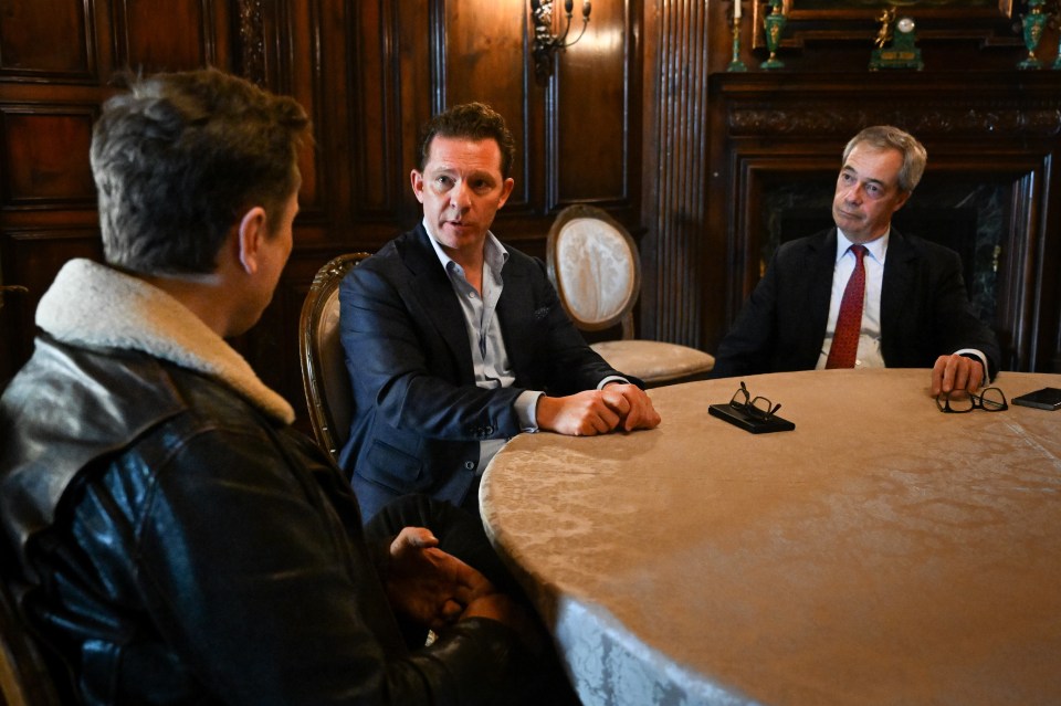 Nigel Farage and Nick Candy meeting with Elon Musk.