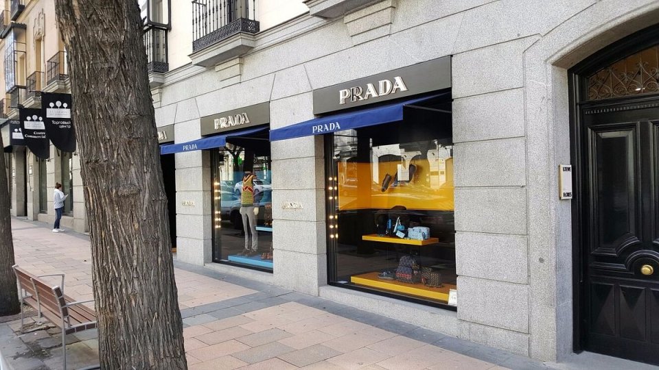 Prada store on Calle de Serrano in Madrid.