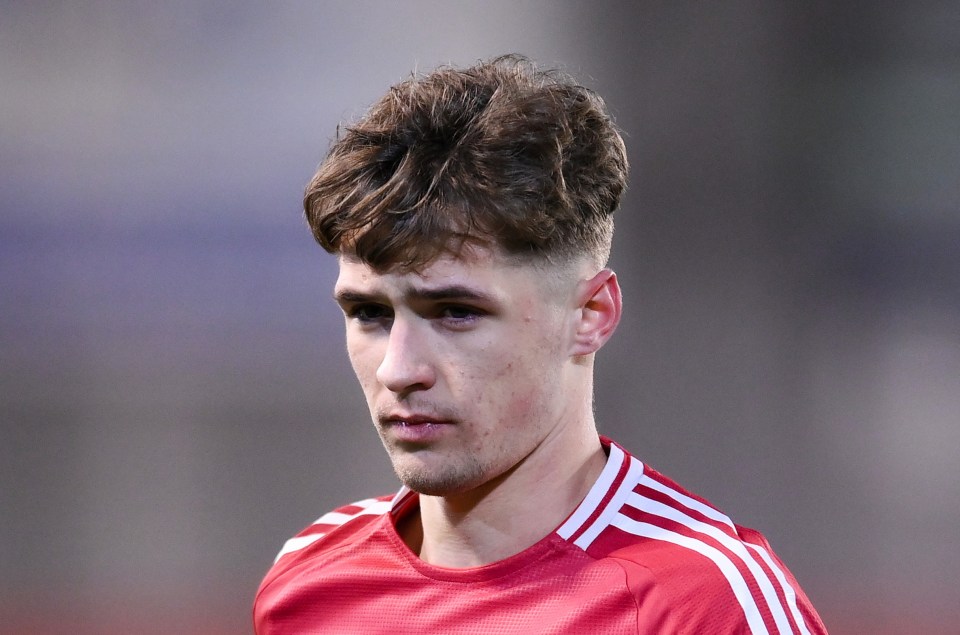 Jack Fletcher of Manchester United during a soccer match.