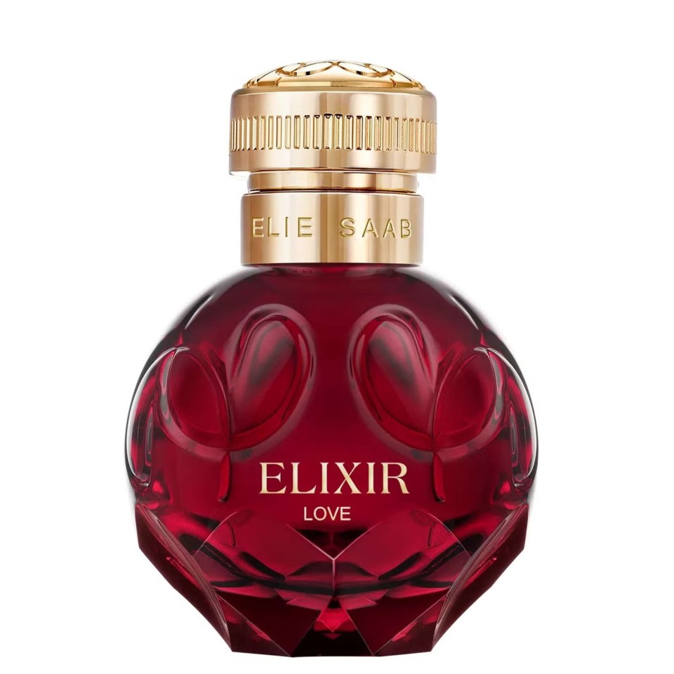Elie Saab Elixir Love perfume bottle.