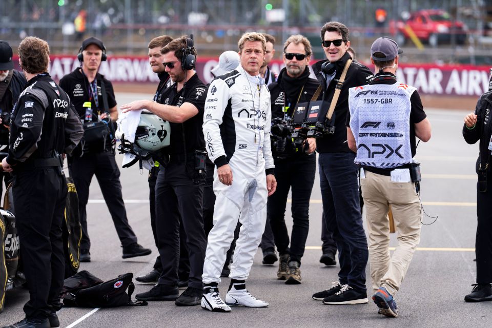 Brad Pitt at the 2024 Formula 1 British Grand Prix in Silverstone.