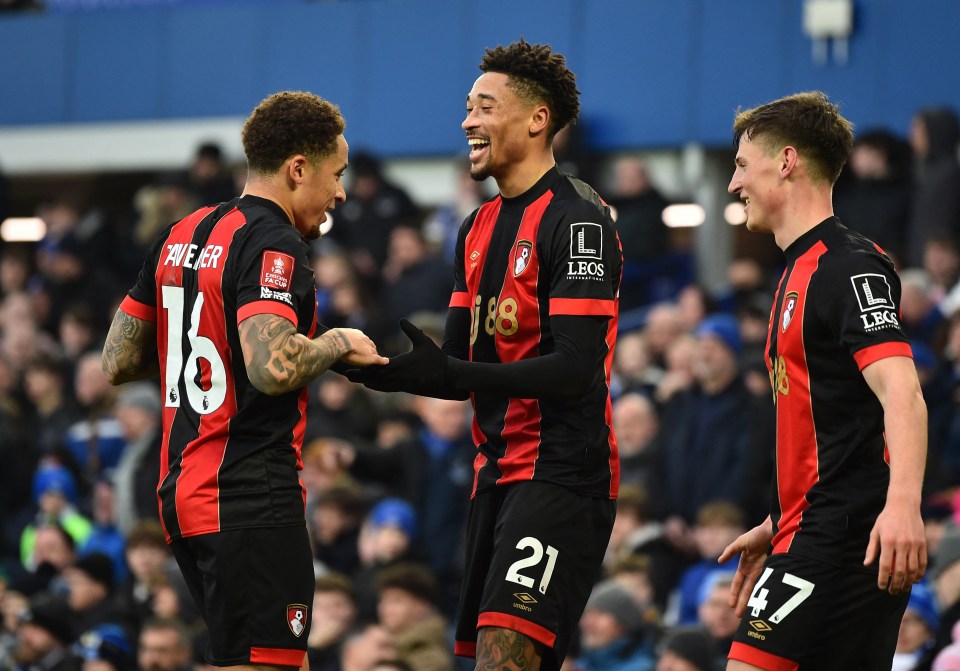 AFC Bournemouth players celebrating a goal.