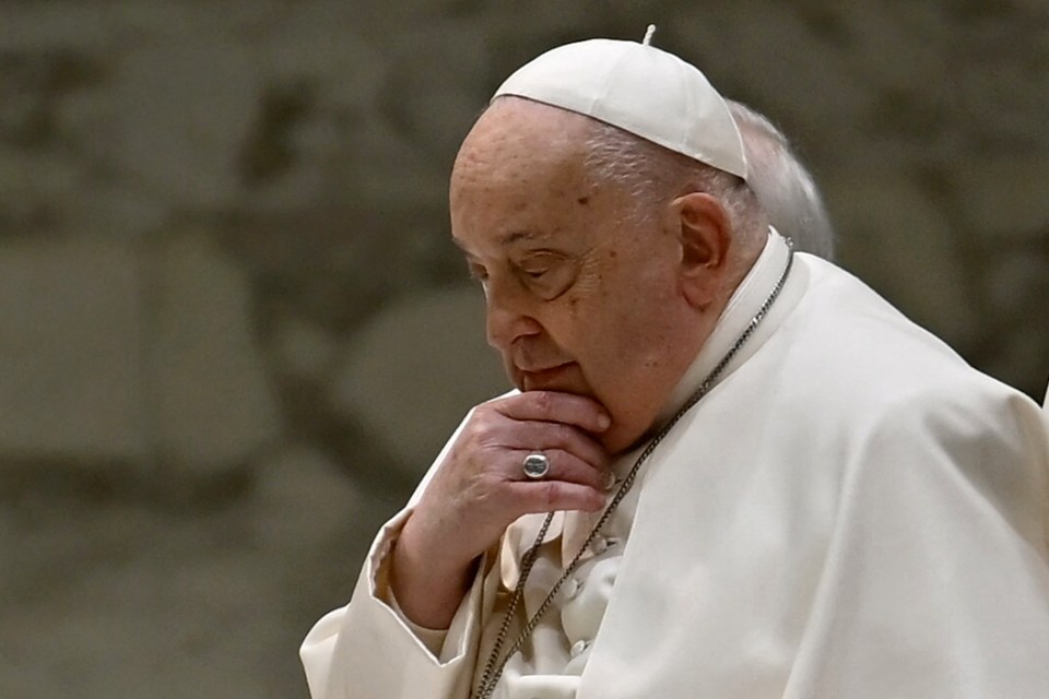Pope Francis in contemplation.