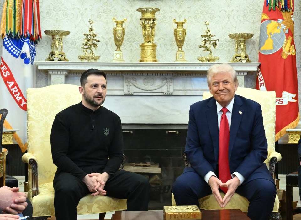 President Trump and President Zelensky meeting in the Oval Office.