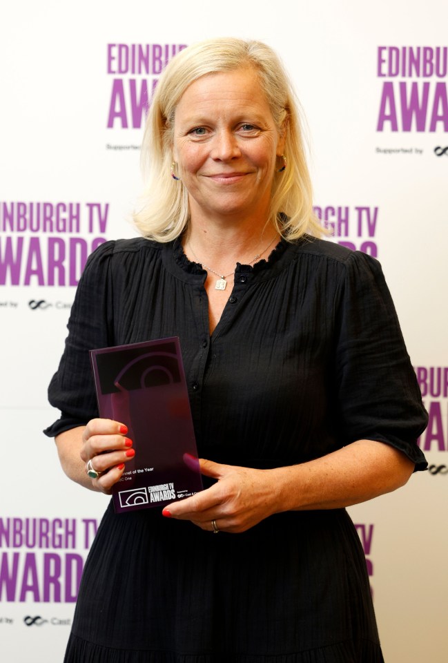 Charlotte Moore accepting the Channel of the Year award at the Edinburgh TV Festival.
