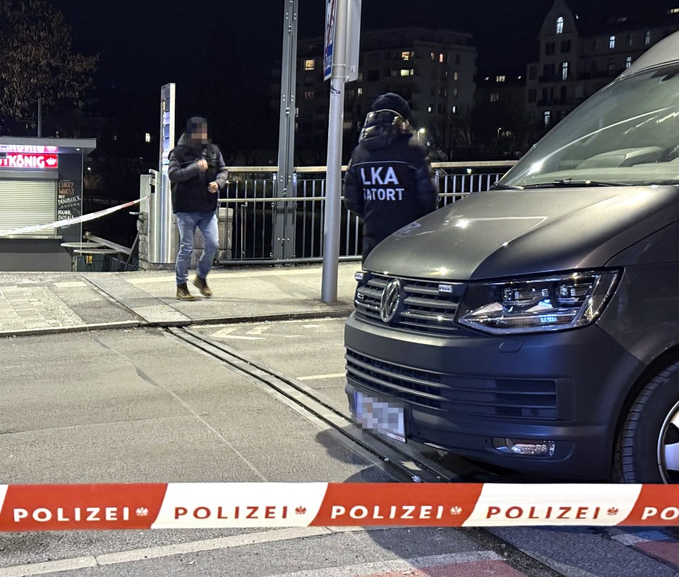 Police crime scene in Villach, Austria.