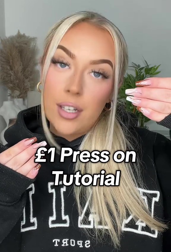 £1 press-on nail tutorial.