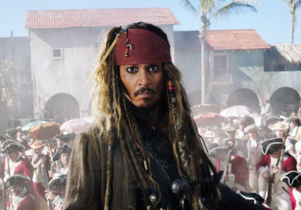 Johnny Depp as Captain Jack Sparrow in Pirates of the Caribbean: Dead Men Tell No Tales.