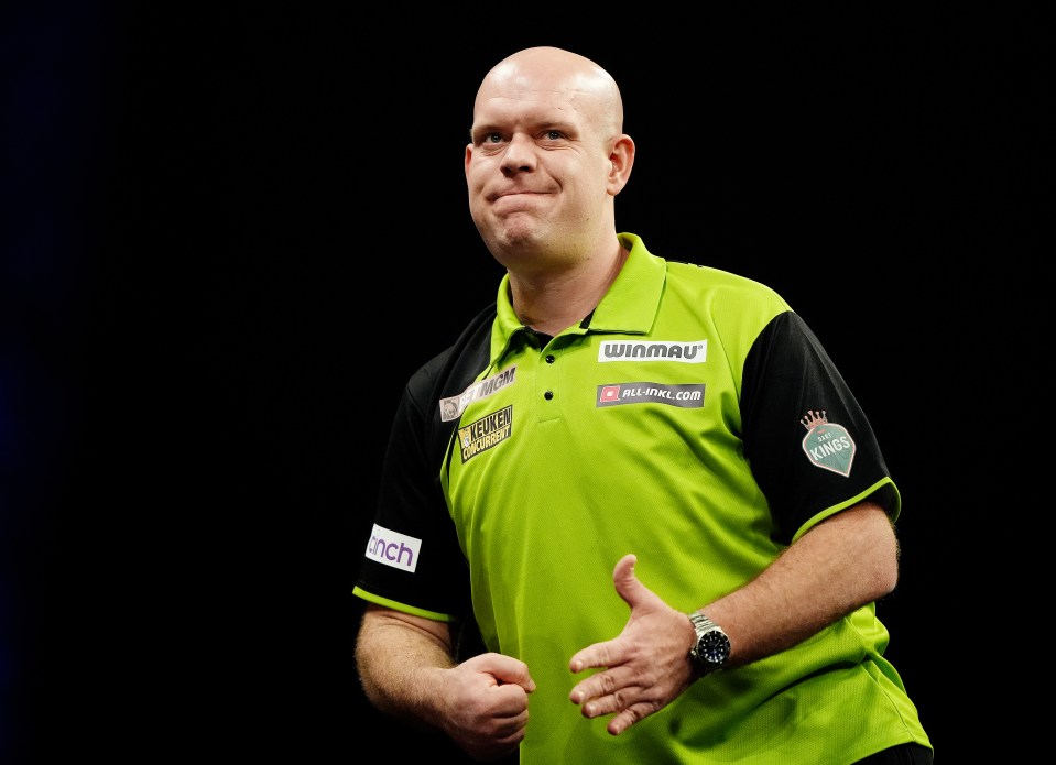 Michael van Gerwen at a darts match.