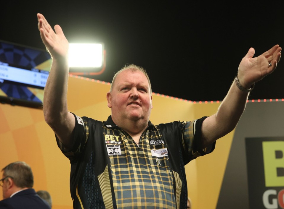 Mandatory Credit: Photo by Chris Sargeant/ProSports/REX/Shutterstock (14760299au) John Henderson during the World Senior Darts Tour 2024 at York Barbican, York WSDT 2024, World Senior Darts Tour - 05 Oct 2024