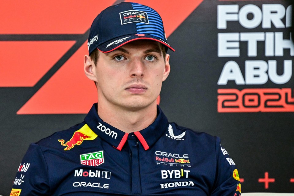 Red Bull Racing's Dutch driver Max Verstappen attends a press conference ahead of the Abu Dhabi Formula One Grand Prix at the Yas Marina Circuit in Abu Dhabi on December 5, 2024. (Photo by Giuseppe CACACE / AFP) (Photo by GIUSEPPE CACACE/AFP via Getty Images)
