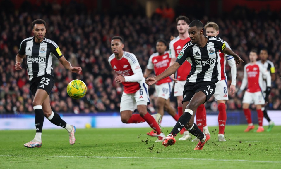 Alexander Isak of Newcastle United scoring a goal.