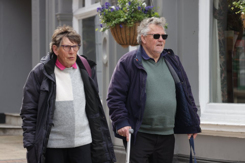 Allen and Margaret Morgan arriving at Luton Crown Court, charged with murder.
