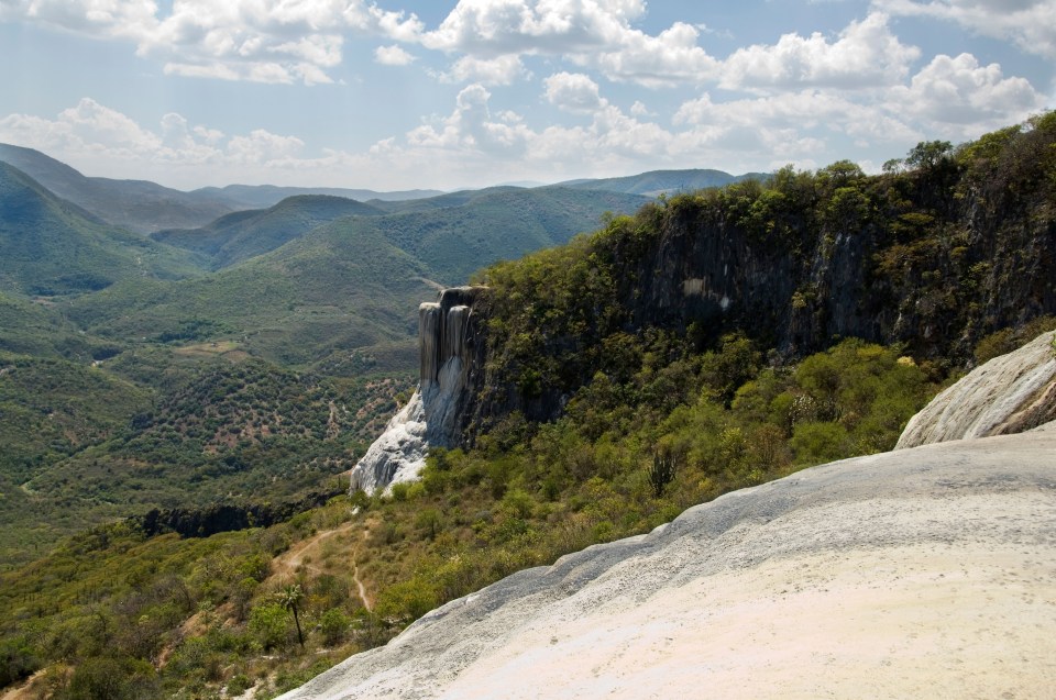 Hierve el Agua petrified waterfall in Oaxaca, Mexico.