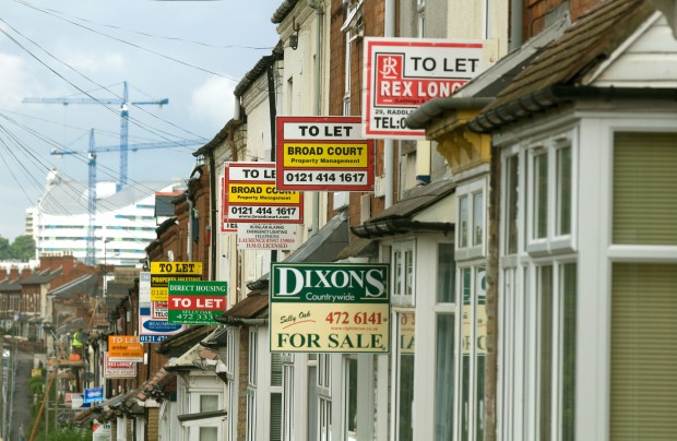 For sale and to let signs on houses.