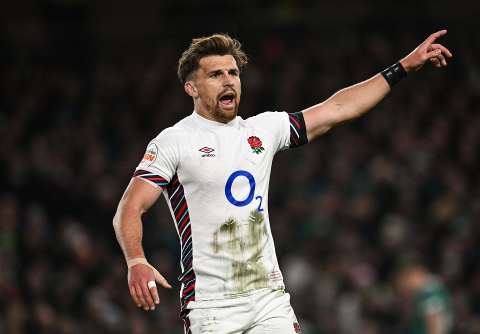 Henry Slade of England during a rugby match.