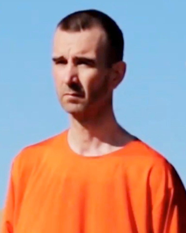 David Haines in an orange shirt.