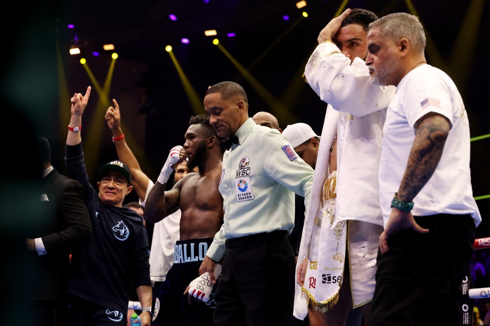 Carlos Adames celebrates his WBC World Middleweight Title victory.