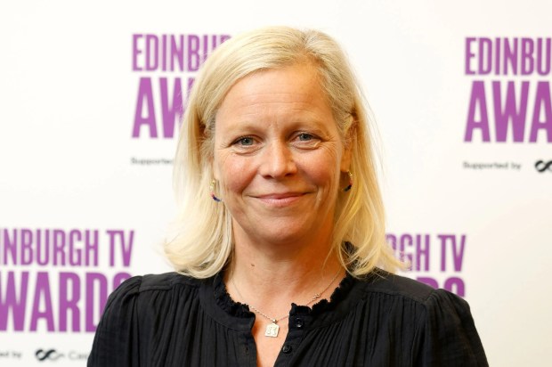 Charlotte Moore accepting the Channel of the Year award at the Edinburgh TV Festival.