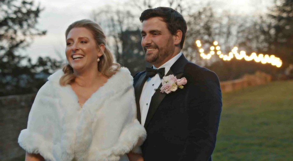 Emma and Caspar on their wedding day.