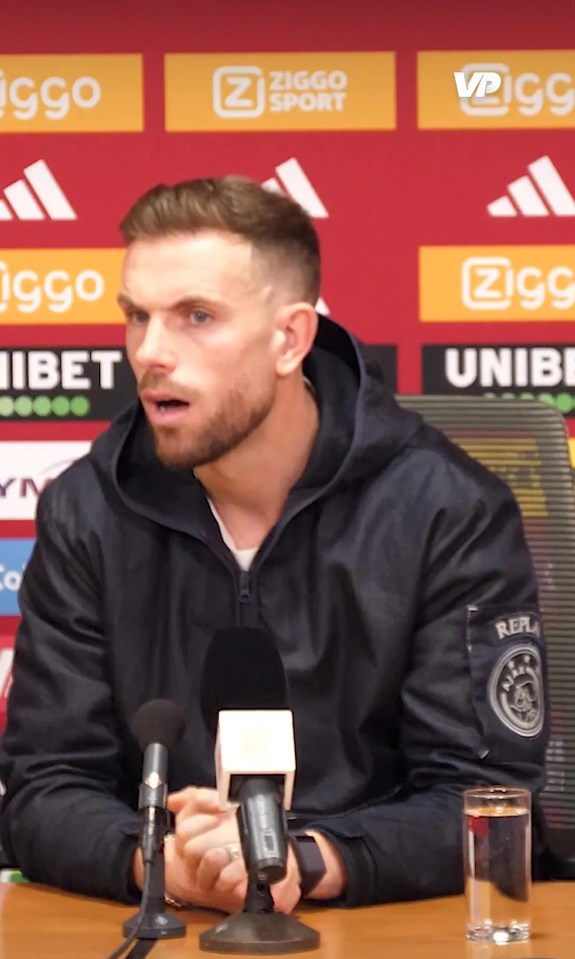 Jordan Henderson at a press conference.