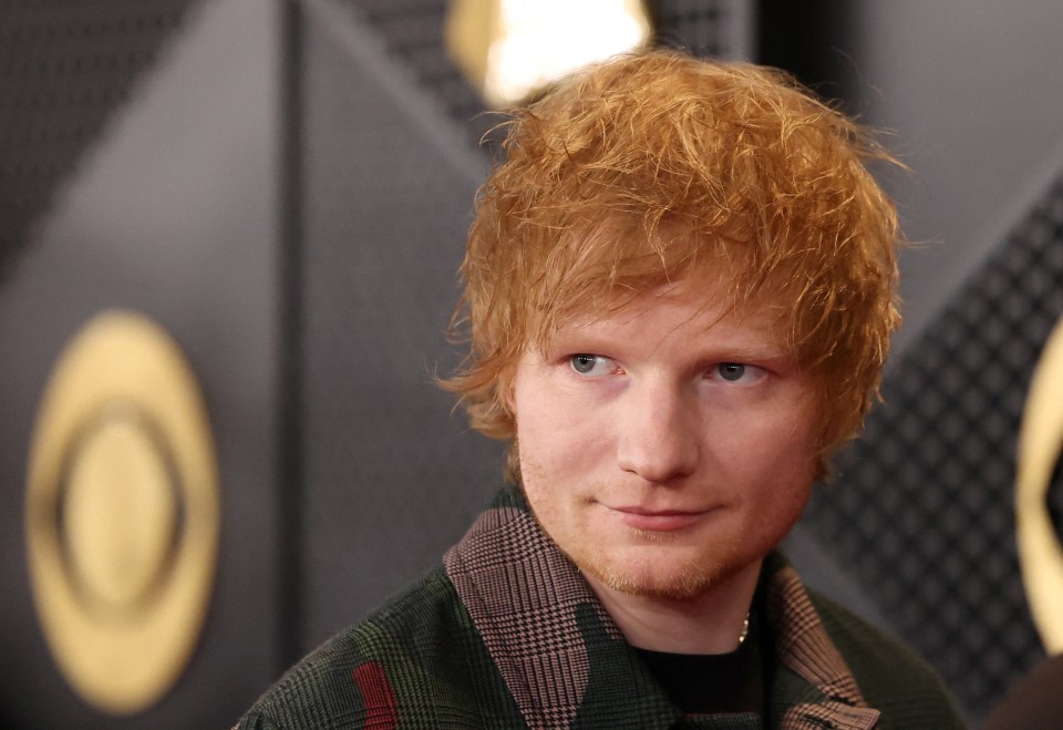 Ed Sheeran at an awards ceremony.
