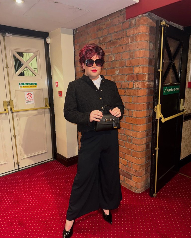 Joe McElderry in Sharon Osbourne costume.